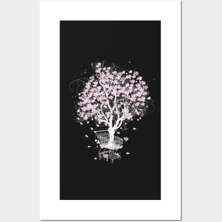 Spring tree in shopping cart Posters and Art